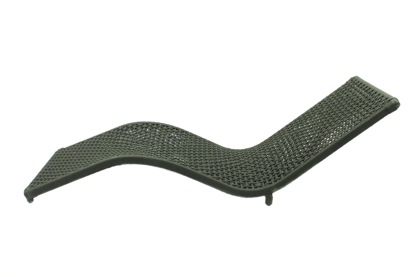 Gardenia Sun Lounger in Aluminum and Nautical Rope, Green