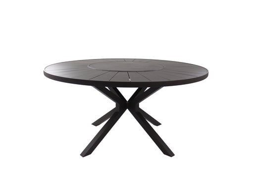 Gramado Round Table with 150cm Turntable, Coffee Color Aluminum