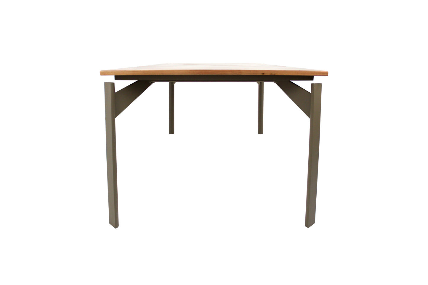 Mesa de Jantar Sky 220x100cm Tampo Madeira Freijó Alumínio Cor Fendi