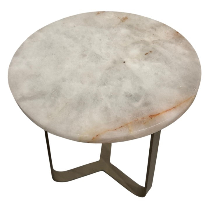 Mesa auxiliar Sardinia Madera marrón y acero al carbono color plomo