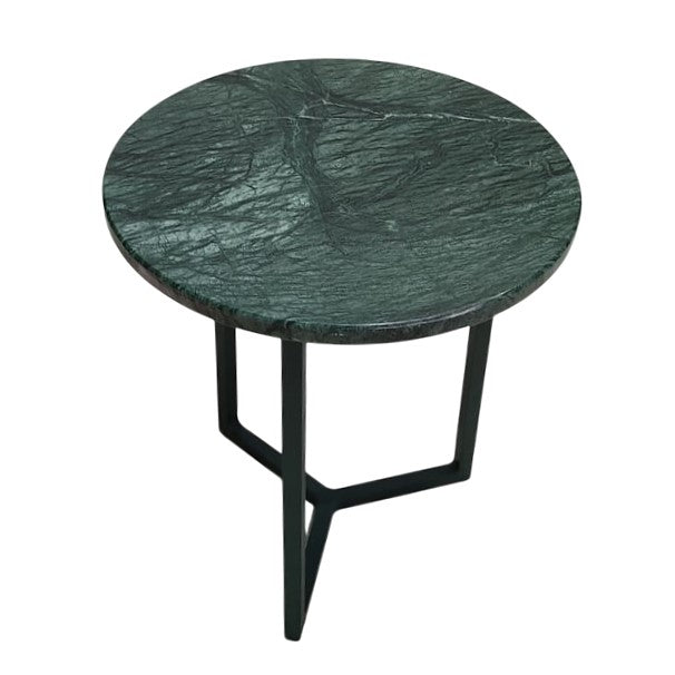 Sardenha Side Table in Brown Wood and Lead-Colored Carbon Steel