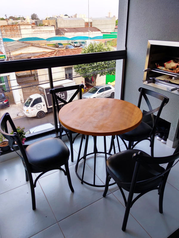 Ambiente 3 com Cadeira X Madeira Cor Preta Assento Estofado PU Preto