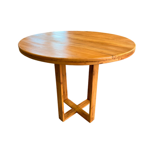 Mesa de comedor redonda 90 cm con base de madera maciza Kobe - 4 plazas