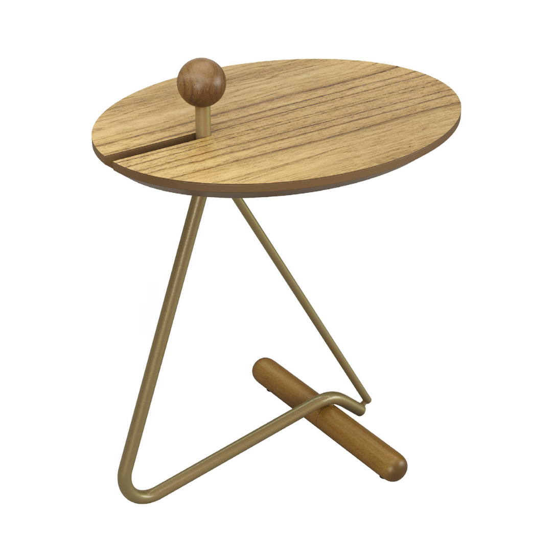 Ferrara Side Table Cinnamon Wood Carbon Steel Color FR-20