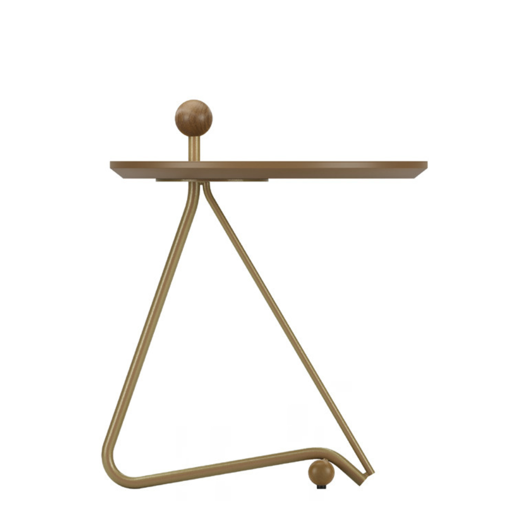 Ferrara Side Table Cinnamon Wood Carbon Steel Color FR-20