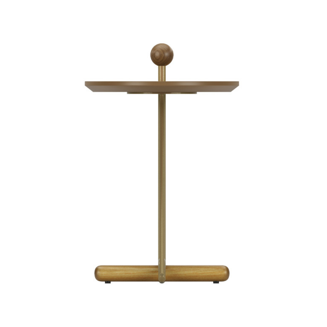 Ferrara Side Table Cinnamon Wood Carbon Steel Color FR-20