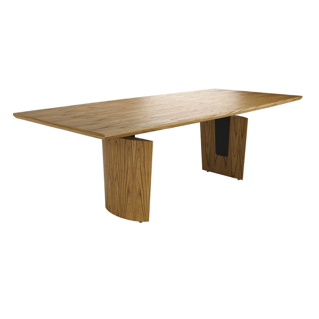 Find Dining Table with Solid Tauari Wood Base and Glass Top 180x90x77cm