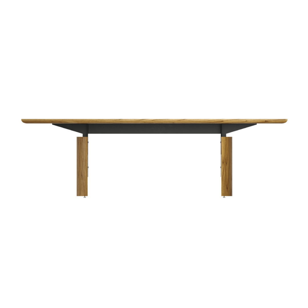 Find Dining Table with Solid Tauari Wood Base and Glass Top 180x90x77cm