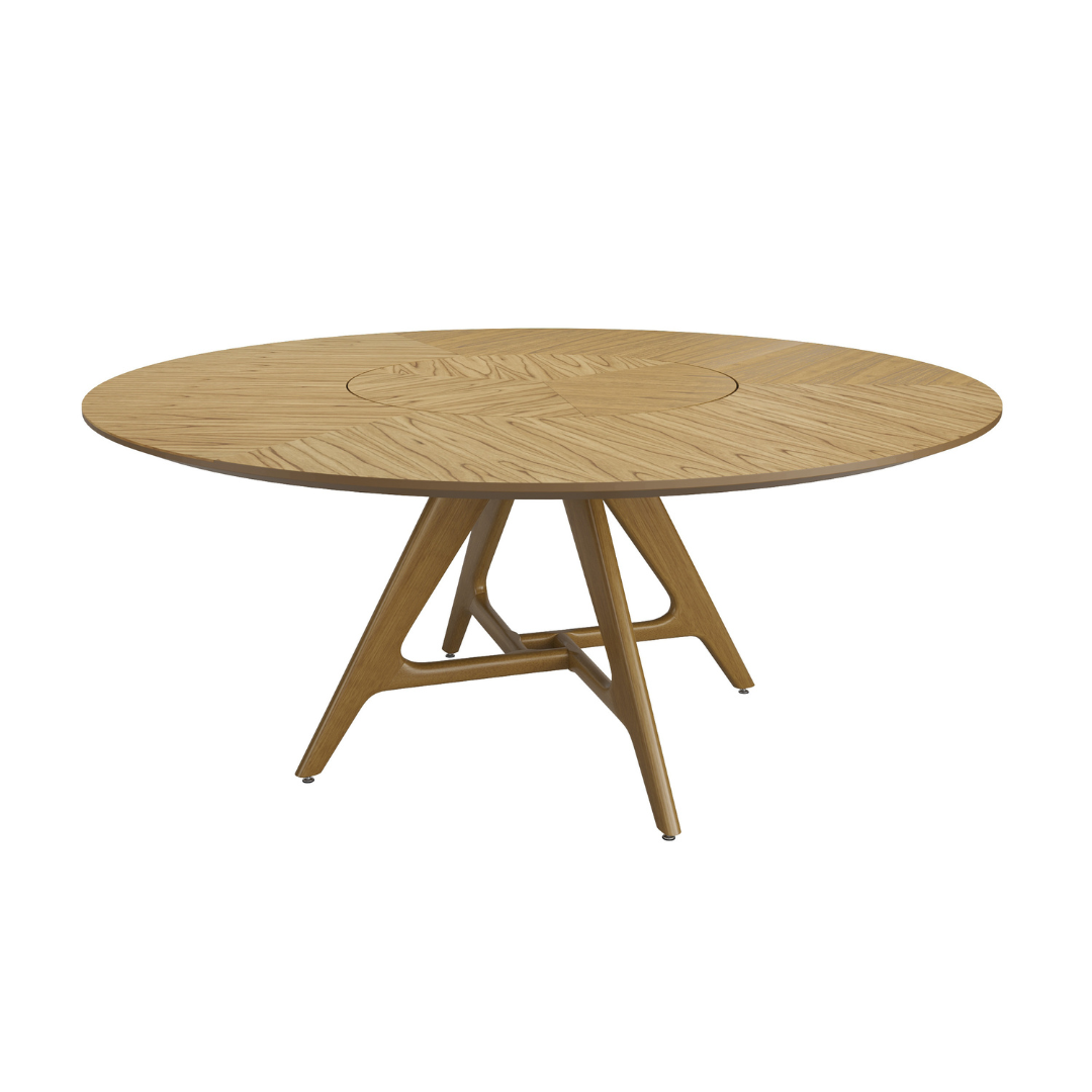 Find Dining Table with Solid Tauari Wood Base and Glass Top 180x90x77cm