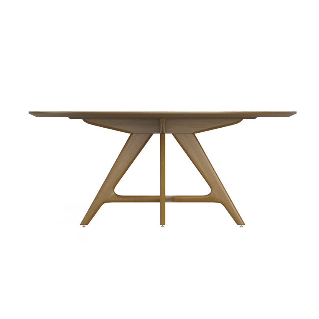 Find Dining Table with Solid Tauari Wood Base and Glass Top 180x90x77cm