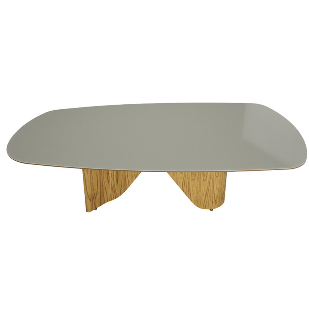 Find Dining Table with Solid Tauari Wood Base and Glass Top 180x90x77cm