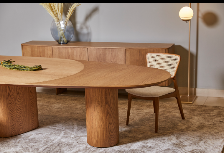 Find Dining Table with Solid Tauari Wood Base and Glass Top 180x90x77cm
