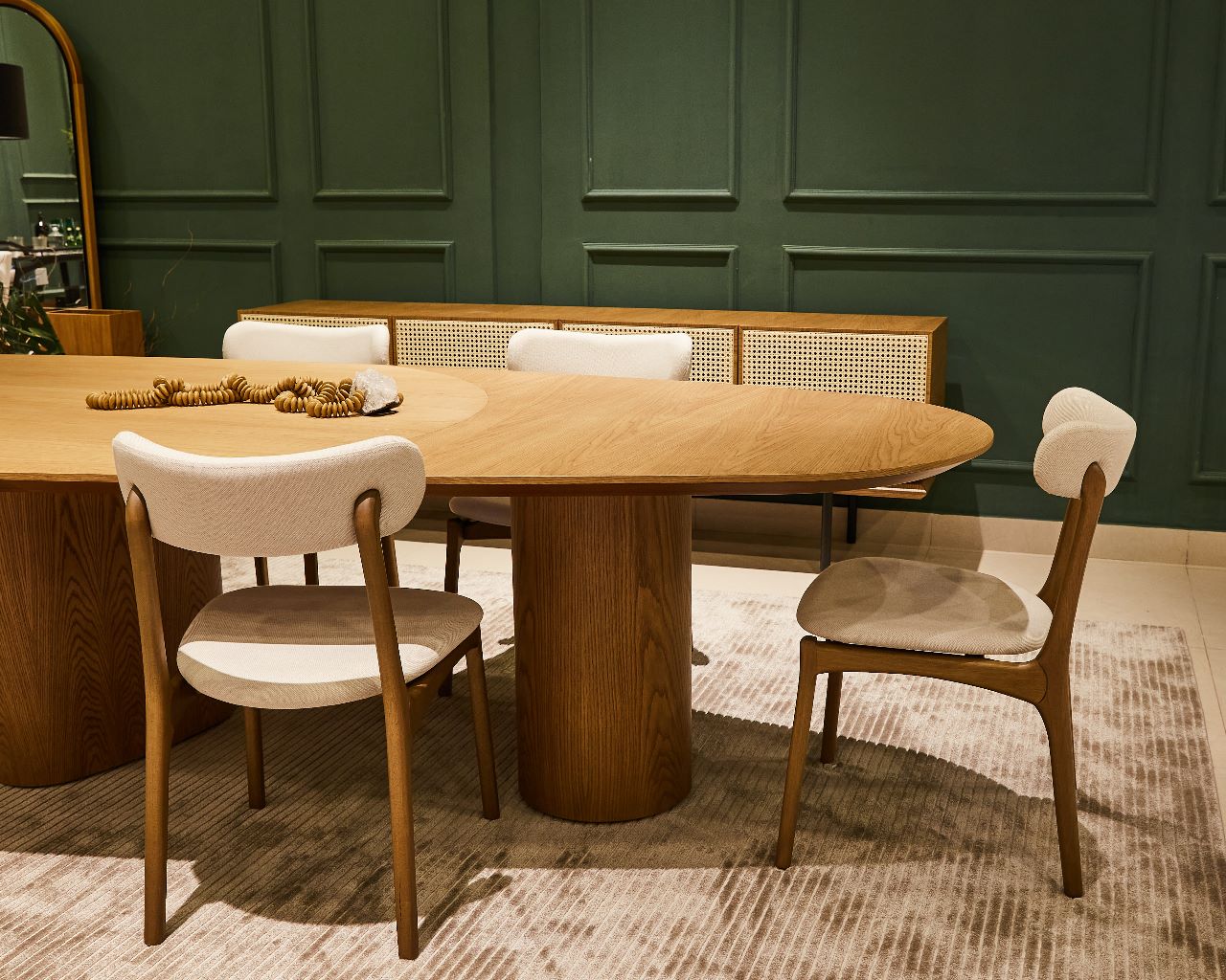 Find Dining Table with Solid Tauari Wood Base and Glass Top 180x90x77cm