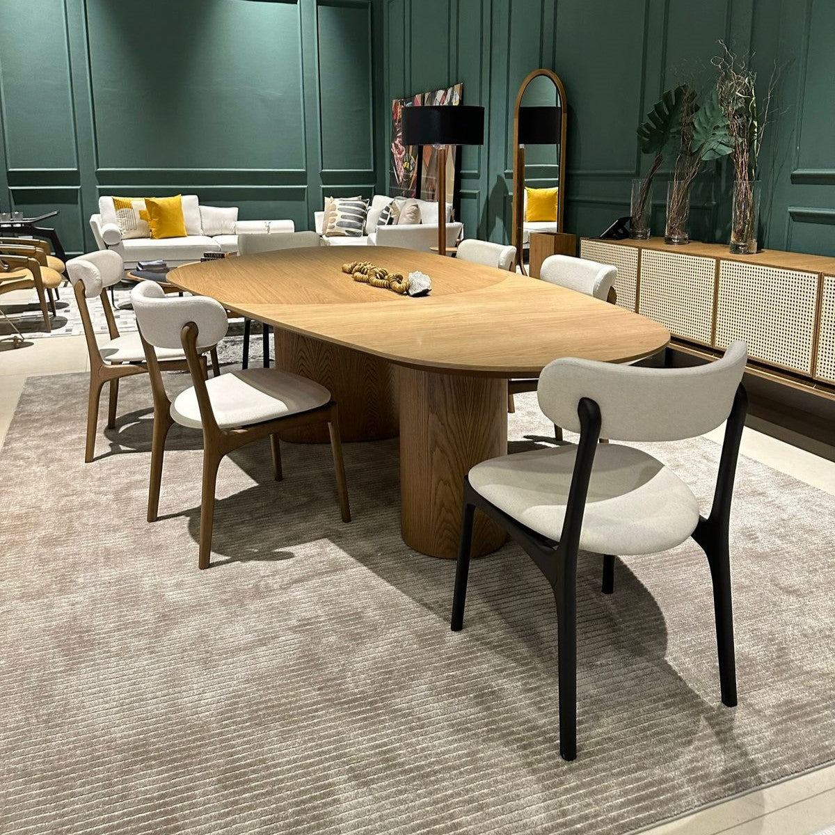 Find Dining Table with Solid Tauari Wood Base and Glass Top 180x90x77cm
