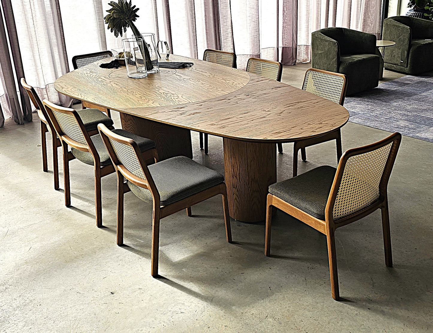 Find Dining Table with Solid Tauari Wood Base and Glass Top 180x90x77cm