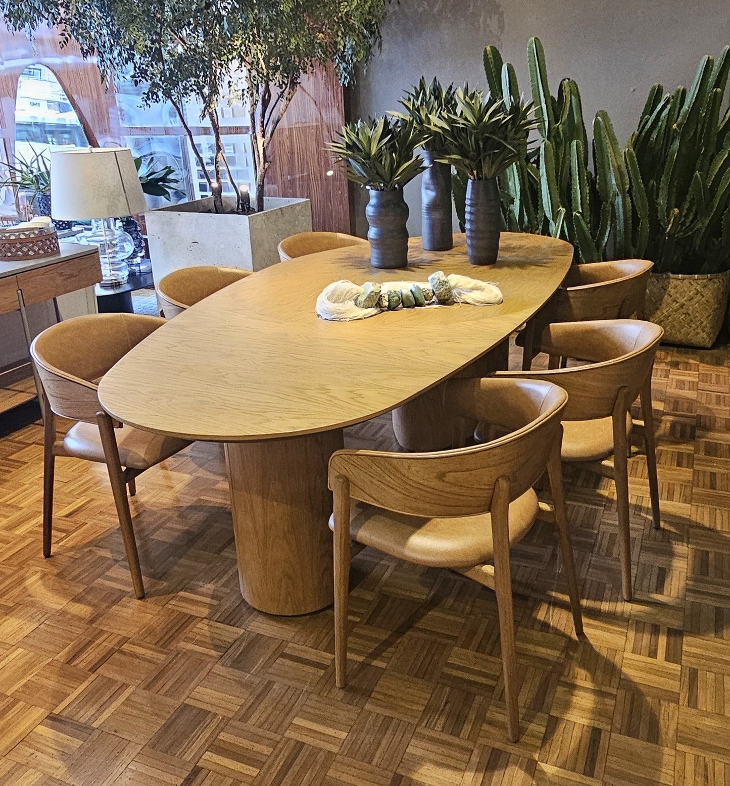 Find Dining Table with Solid Tauari Wood Base and Glass Top 180x90x77cm
