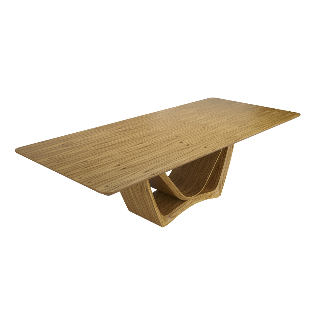 Find Dining Table with Solid Tauari Wood Base and Glass Top 180x90x77cm