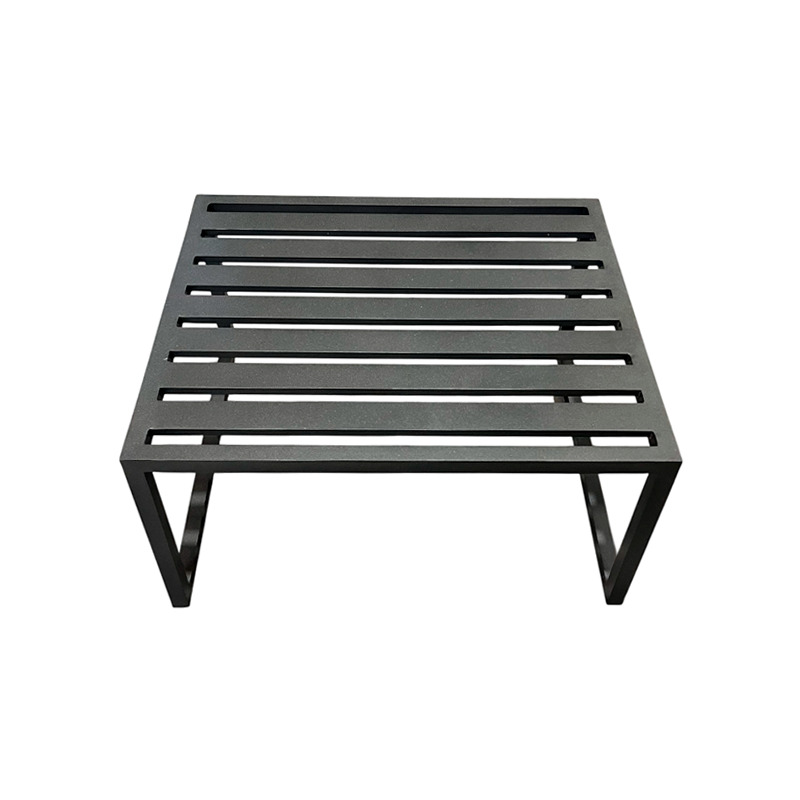 Mesa de Centro Volt 70x35cm Alumínio Ripado Cor Preto | Toth Móveis