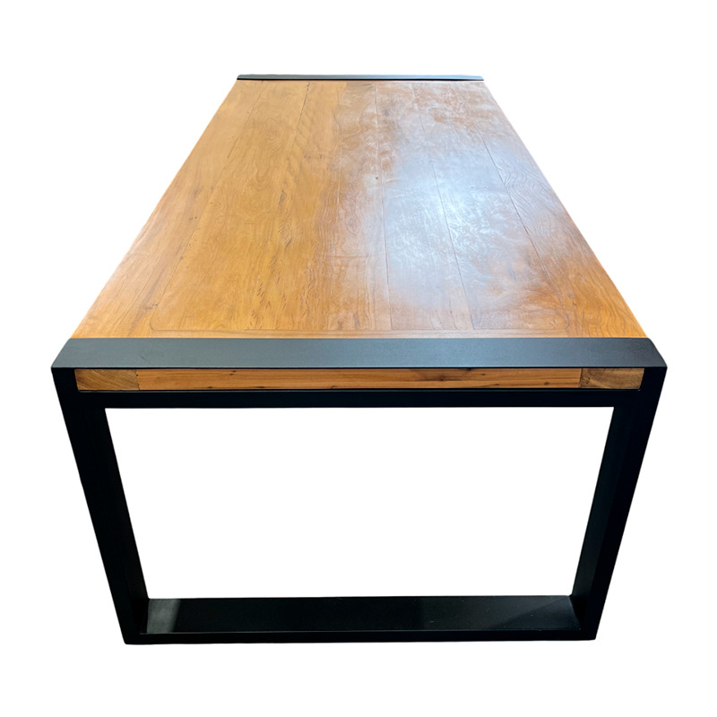 Mesa Bella Madeira 240x100cm Tampo Liso Base Alumínio | Toth Móveis