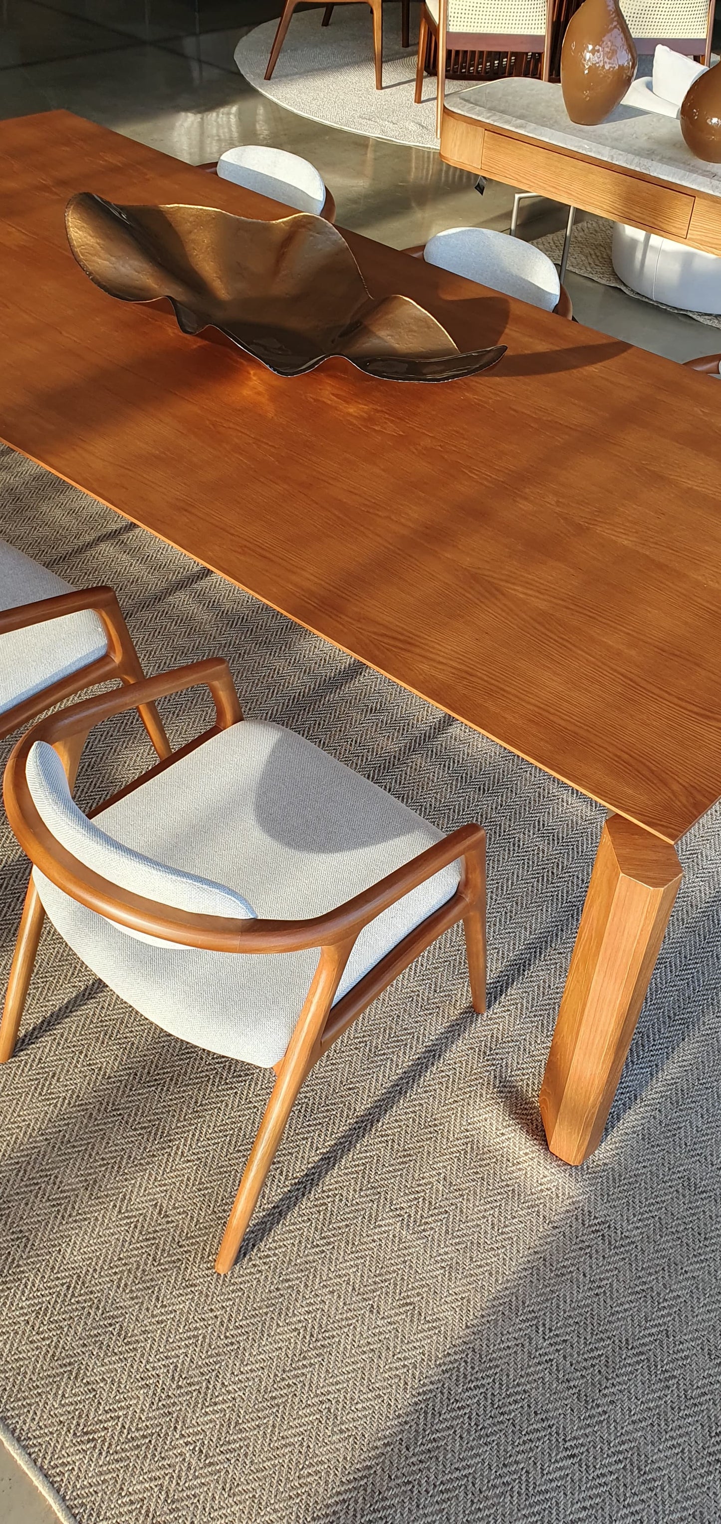 Mesa de Jantar Ipa 270x120x76 Madeira Cinamomo Castanho