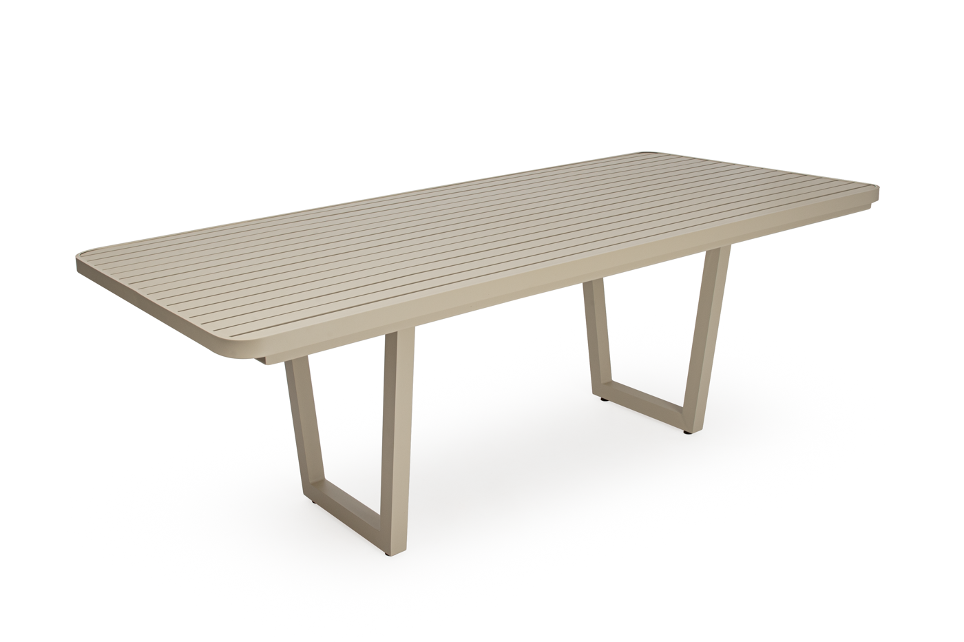 Mesa Panorama Retangular 170x90cm 6 Lugares Com Tampo Ripado Alumínio Cor Fendi