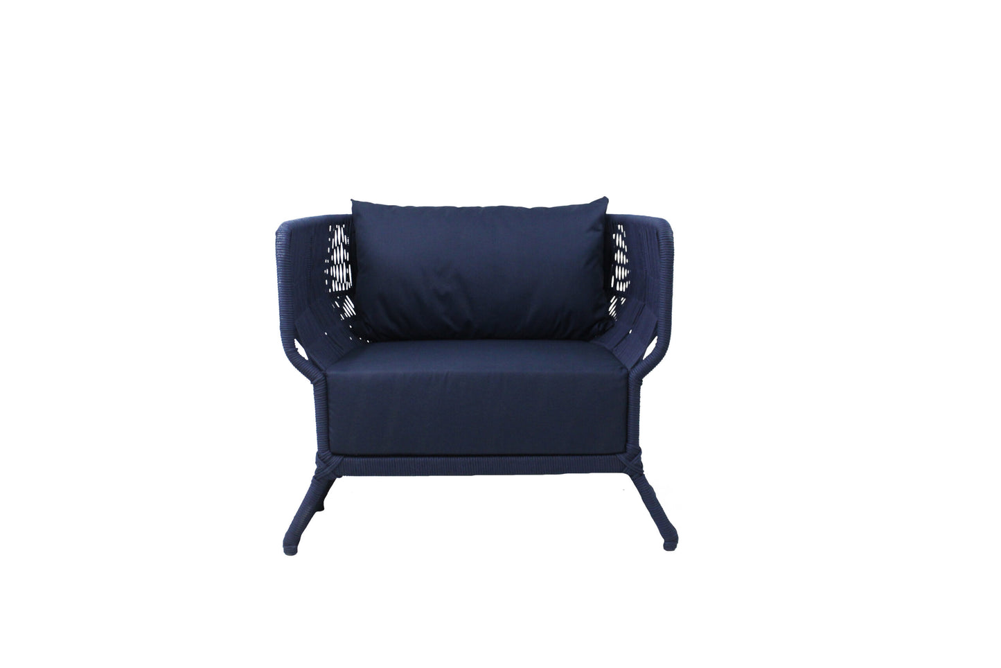 Sillón Gaya Aluminio y Cuerda Náutica Azul Marino