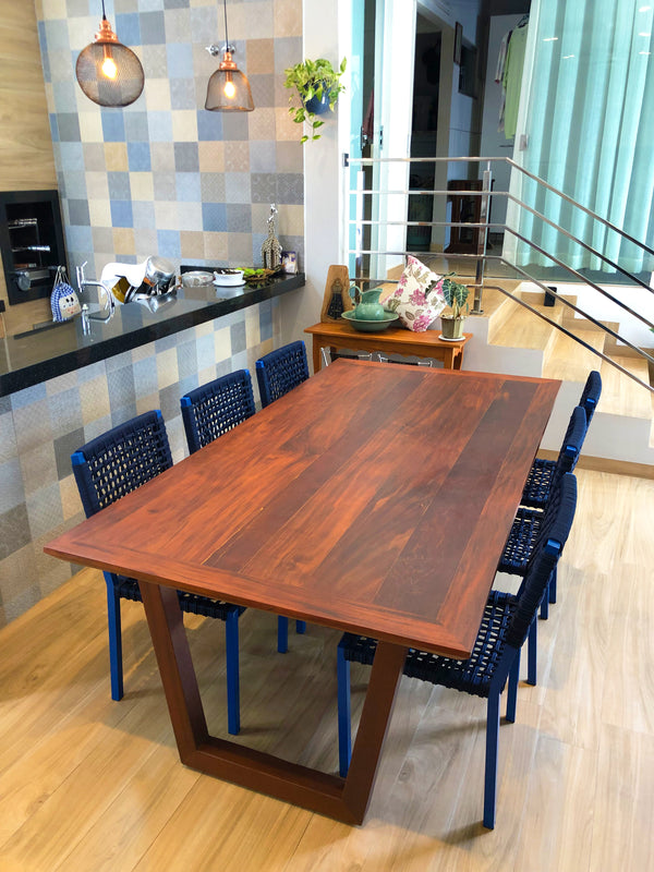 Ambiente 3 com Mesa de Jantar Verona 180x100cm Madeira Maciça - 6 Lugares