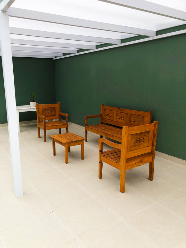 Ambiente 4 com Solid Wood Flower Bench Set