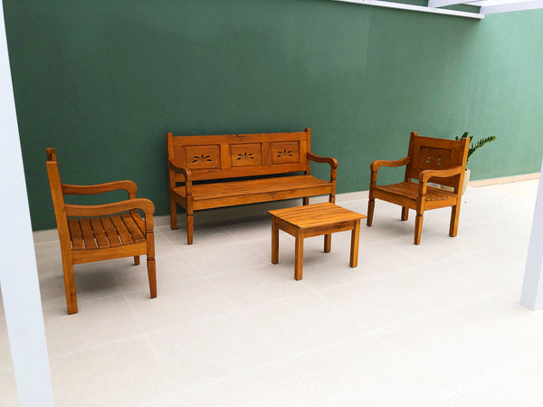 Ambiente 1 com Solid Wood Flower Bench Set