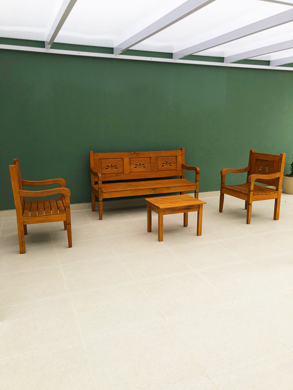 Ambiente 3 com Solid Wood Flower Bench Set