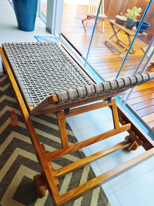 Ambiente 2 com Sillón Bahamas de cuerda náutica y madera maciza