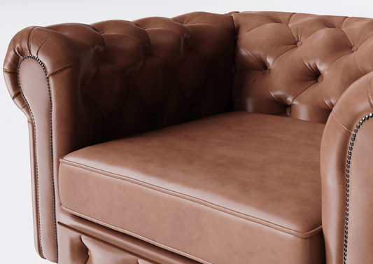 Sillón Chesterfield Tapizado Cuero