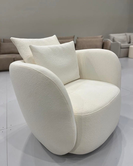 Abbraccio Swivel Armchair with Upholstered Fabric Backrest and Seat G-1063