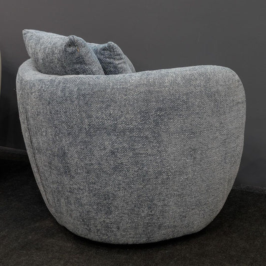 Abbraccio Swivel Armchair with Upholstered Fabric Backrest and Seat A-970