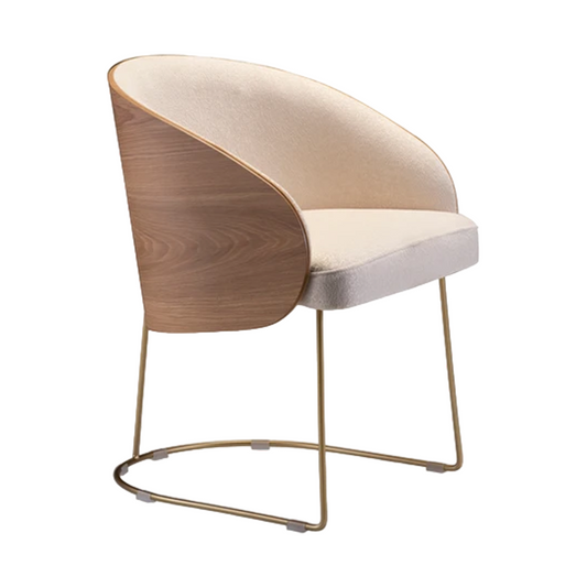 Elisa Armchair Freijó Wood Light Linen Upholstered Seat