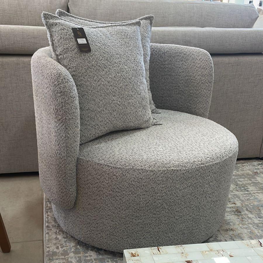 Sillón Luna Base Giratoria Tapizado Boucle Oveja G310