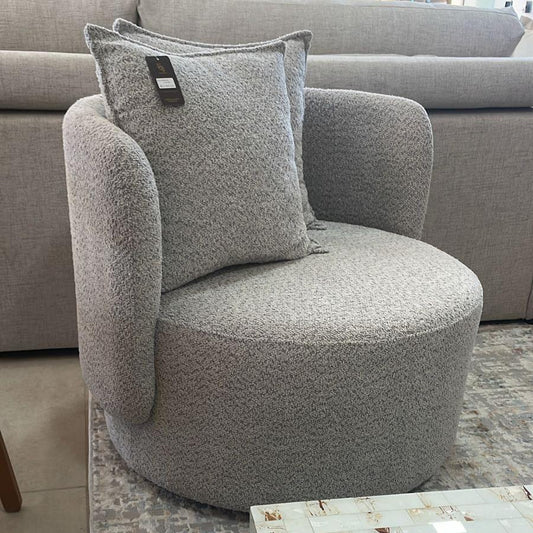 Luna Armchair with Swivel Base and Upholstered Boucle Sheep G310