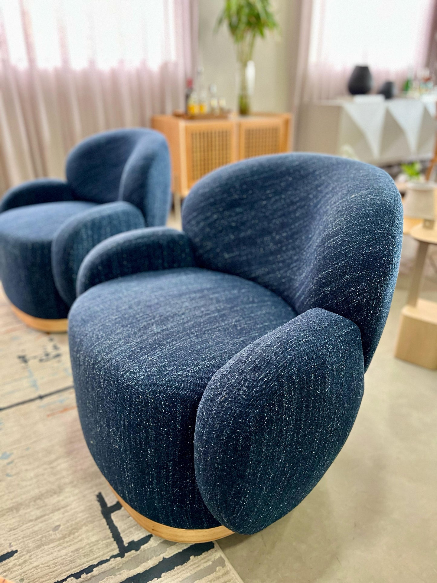 Sillón Perla Base Fija Respaldo y Asiento Tapizado en Tela G.5-291