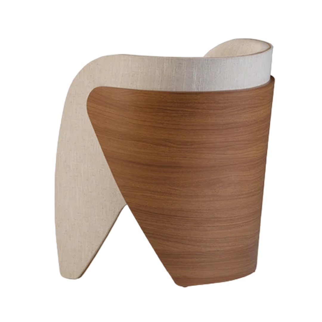 Sillón Sophia Freijó Madera Tapizado Lino Claro