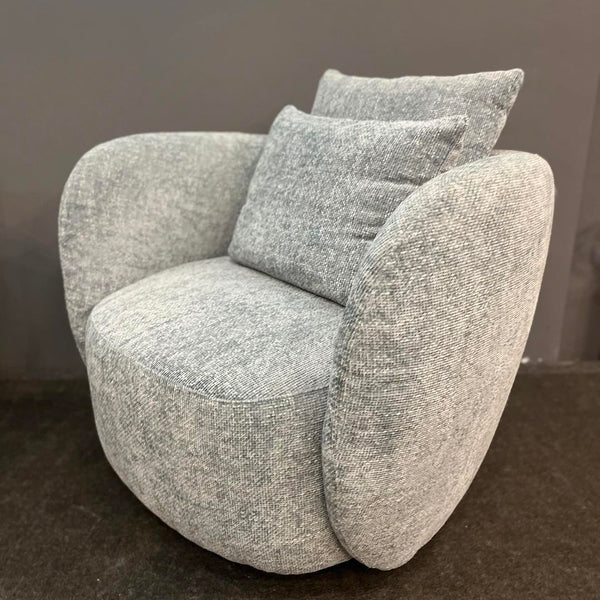 Ambiente 1 com Abbraccio Swivel Armchair with Upholstered Fabric Backrest and Seat A-970