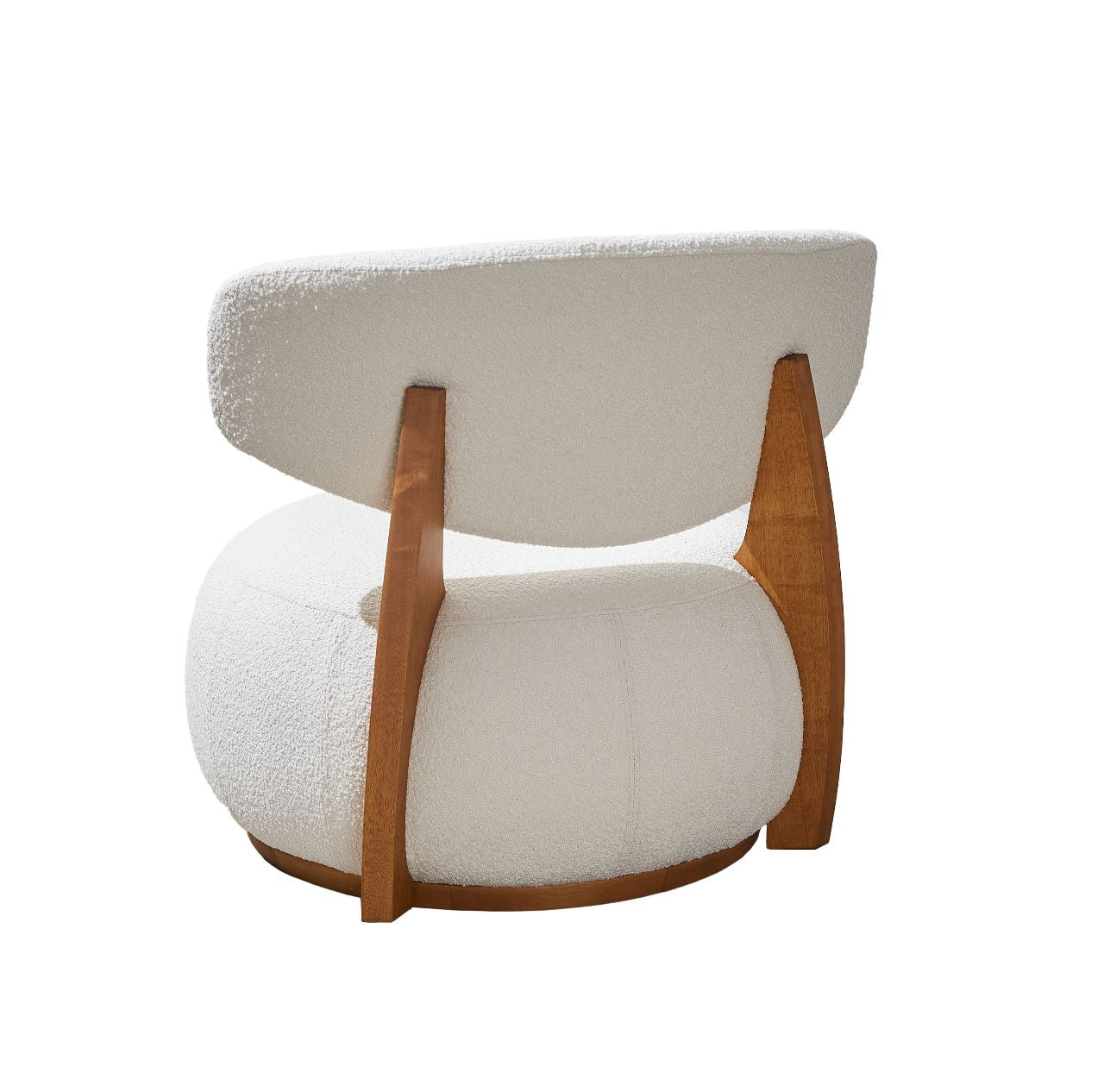 Azeri Armchair Fixed Base Cinnamon Wood Upholstered Backrest and Seat Fabric 141