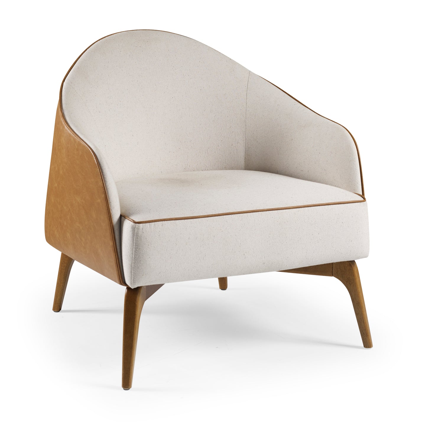 Glass Chair Cinnamon Wood Upholstered Fabric Backrest and Seat 94