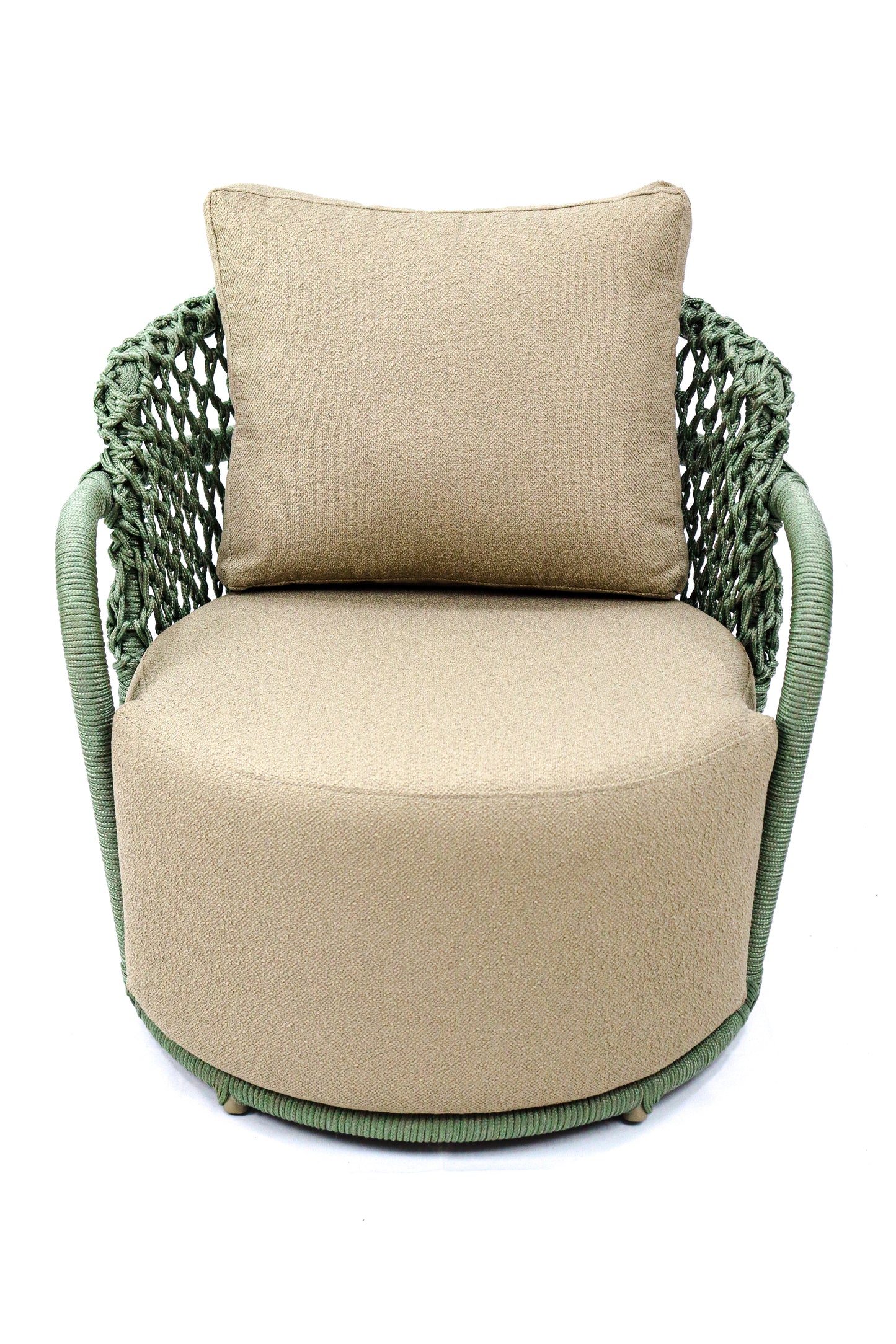 Poltrona Luxemburgo Alumínio com Corda Náutica Cor Verde Estofado Umbrella DuckTown