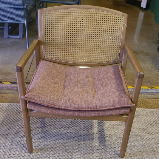 Finde Armchair Cinnamon Wood Upholstered Fabric Backrest and Seat 162