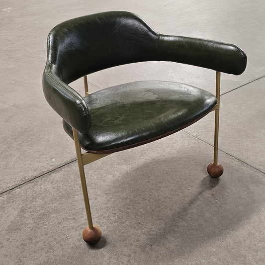 Sambó Ferro FR-20 Armchair Brown Wood Detail Upholstered Backrest and Seat Fabric 160