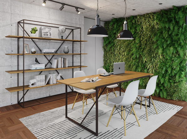 Ambiente 1 com Librería Madera Maciza Lumber con Hierro 1,50x0,45x2,00m