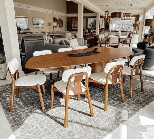 Ambiente 3 com Mesa de Jantar Organic Madeira Cor Jequitibá BN 274x128cm