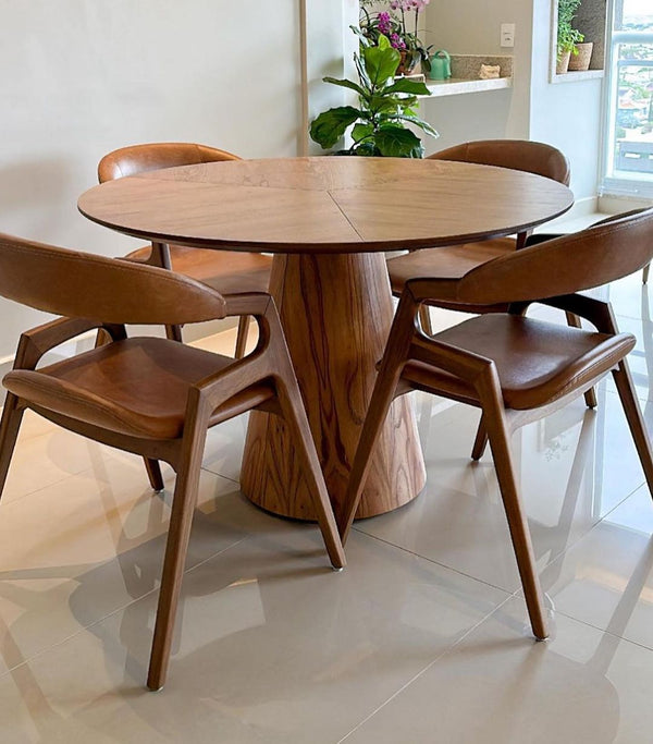 Ambiente 3 com Silla Beluno Madera Canela Respaldo y Asiento Tapizado Tela 163