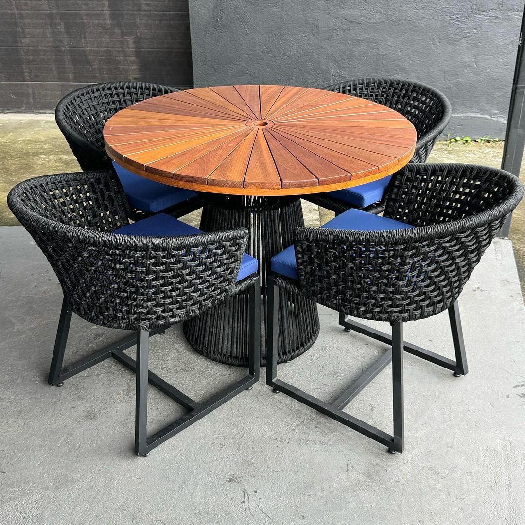 Tampo de Mesa de Jantar Redonda 140cm Ripado Pizza Madeira Maciça Cumaru