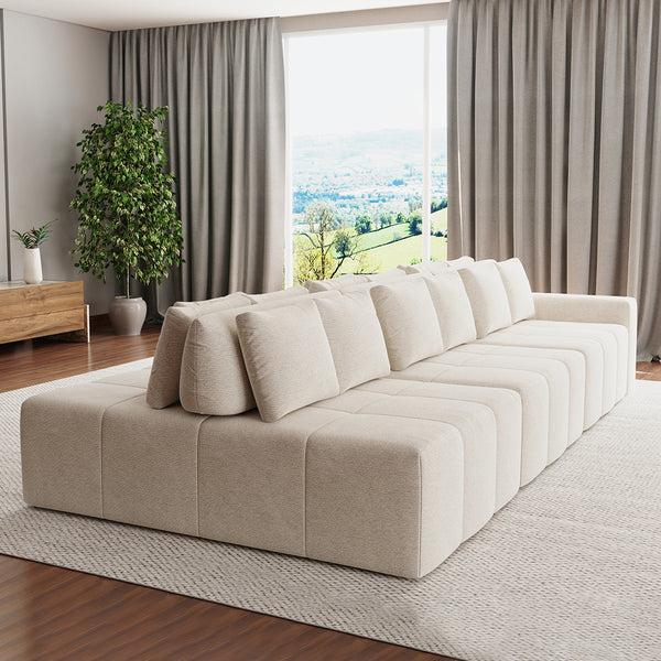 Ambiente 1 com Portinari Island Upholstered Sofa in Athens Velvet AA165 - 3 Modules